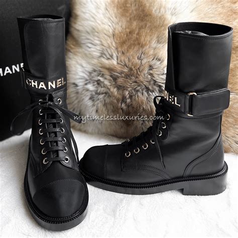 chanel boots dames|chanel combat boot.